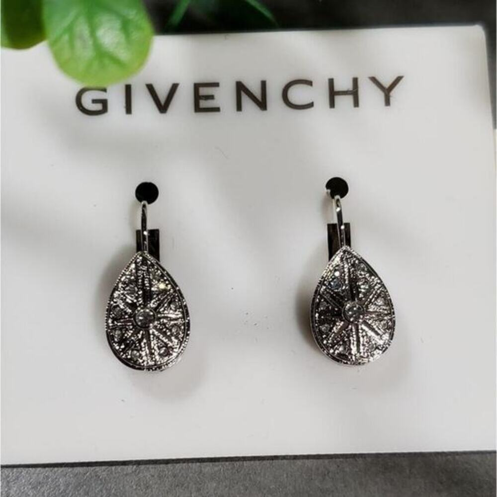 Givenchy jeweled leverback earrings new‎ on the card